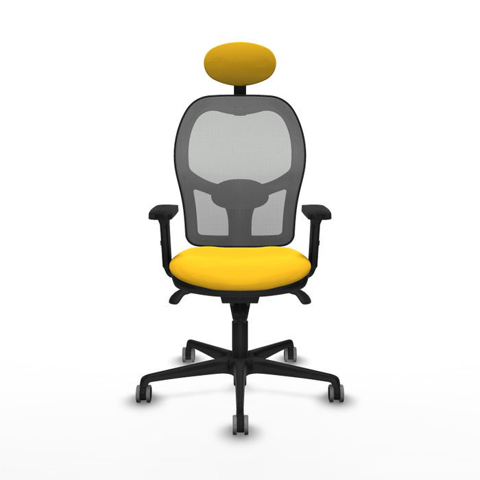 PIQUERAS Y CRESPO Silla de oficina Jorquera con mecanismo Sincro, Amarillo y Gris PIQUERAS Y CRESPO Silla de oficina Jorquera con mecanismo Sincro, Amarillo y Gris
