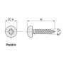 Ucafix Tornillo Rosca Madera Cabeza Redonda Pozidriv 45x4mm Set 1000 Unidades