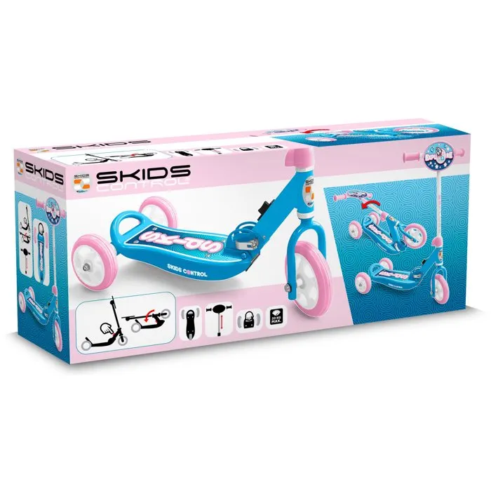 Stamp Patinete plegable de 3 ruedas Skids Control Explore Rosa