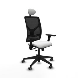 PIQUERAS Y CRESPO Silla de oficina Motilla con mecanismo Sincro/Traslack, Blanco y Negro