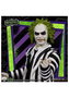 Mezco Toyz Figura Beetlejuice Traje a Rayas 5 Points 9.5 cm - Figura de Acción Coleccionable con Lápida, inspirada en la película de Tim Burton (1988)