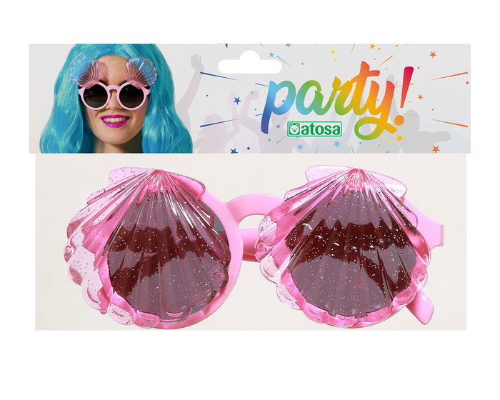 Gafas Rosas Con Conchas Transparentes Para Disfraz De Sirena Fiesta Verano Tematica Marina