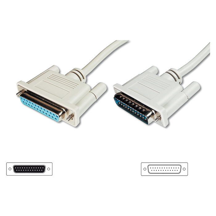 Digitus Cable Alargador de Datos D-Sub25 Macho/Hembra, 10 m, Beige Digitus Cable Alargador de Datos D-Sub25 Macho/Hembra, 10 m, Beige
