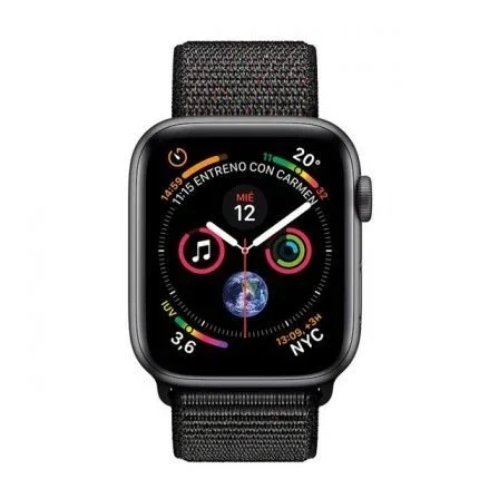 APPLE WATCH SERIES 4 GPS 40mm CAJA ALUMINIO GRIS ESPACIAL CON CORREA DEPORTIVA LOOP NEGRA - MU672TY/