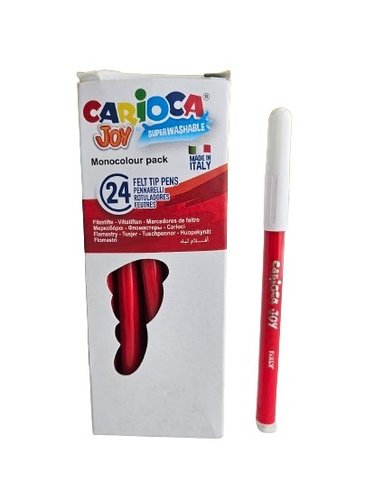 Carioca Joy Rotuladores Superlavables Punta Fina 2,8 mm Rojo (Set de 24) Accessos
