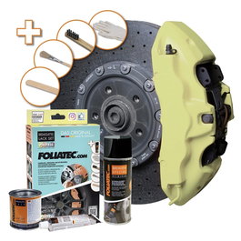 Foliatec FO2221 Kit de Pintura para Pinzas de Freno, Color Vainilla Cremoso, Alta Resistencia a Químicos y Corrosión