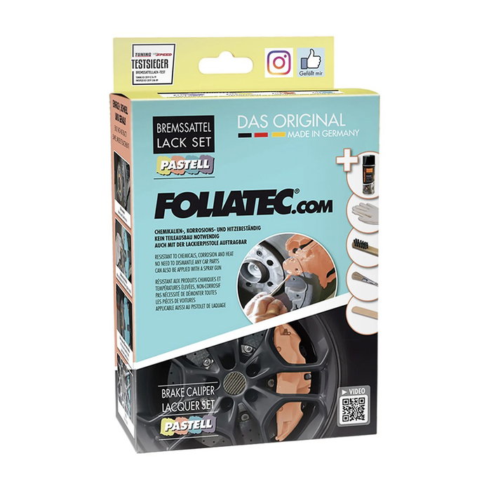 Foliatec FO2221 Kit de Pintura para Pinzas de Freno, Color Vainilla Cremoso, Alta Resistencia a Químicos y Corrosión