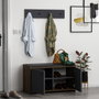 Hanah Home Zen - Anthracite Zapatero de Diseño Escandinavo en Color Antracita con Amplio Almacenamiento y Colgador