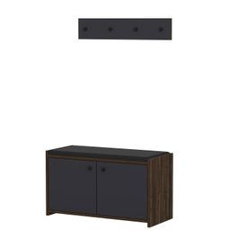 Hanah Home Zen - Anthracite Zapatero de Diseño Escandinavo en Color Antracita con Amplio Almacenamiento y Colgador