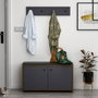 Hanah Home Zen - Anthracite Zapatero de Diseño Escandinavo en Color Antracita con Amplio Almacenamiento y Colgador