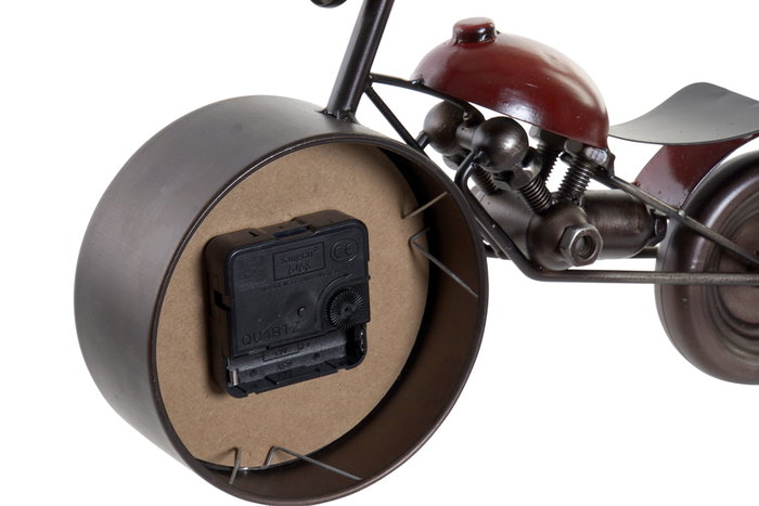 DKD Home Decor Reloj de Metal y Cristal Moto Rojo
