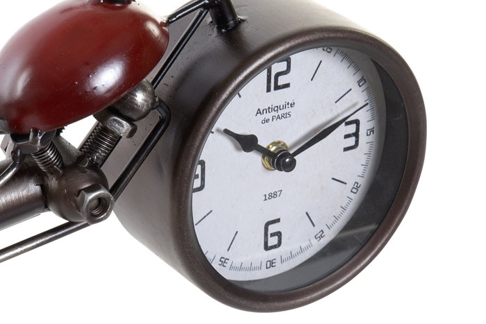 DKD Home Decor Reloj de Metal y Cristal Moto Rojo