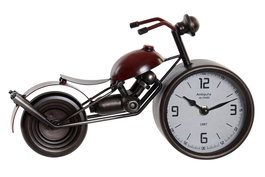 DKD Home Decor Reloj Vintage Rojo Metal Cristal MDF 32.5 x 10 x 18 cm