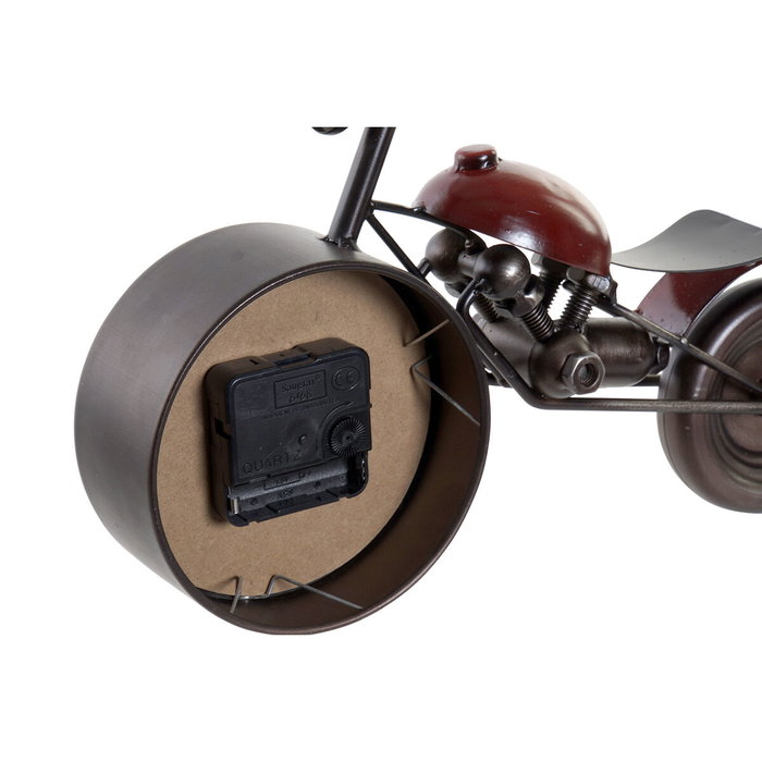 DKD Home Decor Reloj de Metal y Cristal Moto Rojo