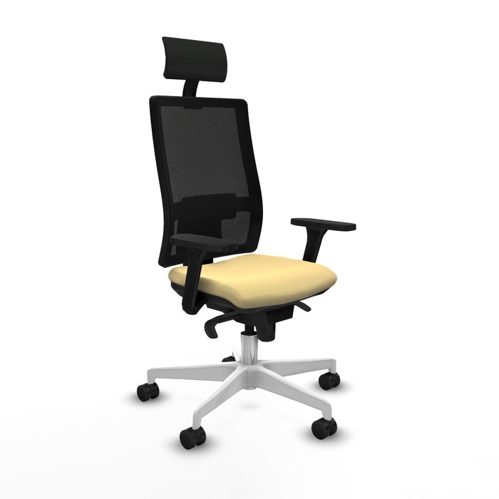 PIQUERAS Y CRESPO Silla de oficina Horna con mecanismo Sincro, Crema y Negro PIQUERAS Y CRESPO Silla de oficina Horna con mecanismo Sincro, Crema y Negro