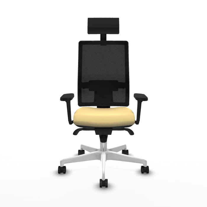 PIQUERAS Y CRESPO Silla de oficina Horna con mecanismo Sincro, Crema y Negro PIQUERAS Y CRESPO Silla de oficina Horna con mecanismo Sincro, Crema y Negro