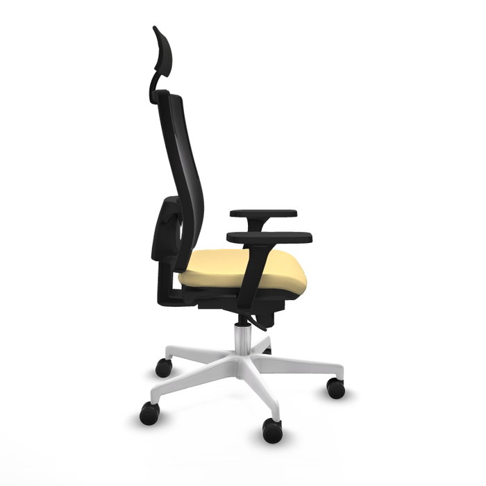 PIQUERAS Y CRESPO Silla de oficina Horna con mecanismo Sincro, Crema y Negro PIQUERAS Y CRESPO Silla de oficina Horna con mecanismo Sincro, Crema y Negro