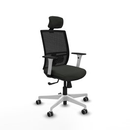 PIQUERAS Y CRESPO Silla de oficina Yunquera con mecanismo Sincro, Negro