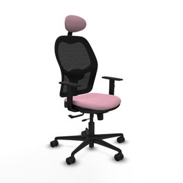PIQUERAS Y CRESPO Silla de oficina Jorquera Rosa y Negro