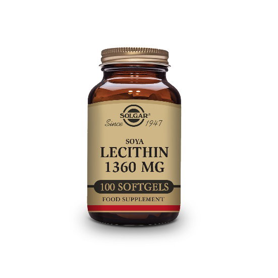 SOLGAR Lecitina de Soja 1360 mg, 100 cápsulas blandas