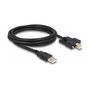 DeLOCK Cable USB 2.0 Tipo-A a Tipo-B con tornillos 2 m Negro