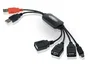 Conceptronic 1100013 Hub USB 2.0 CFLEXHUB Flexible y Alimentado, 4 Puertos (3 USB B + 1 Mini USB) para Ordenador y Portátil - Color Negro y Rojo