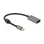 DeLOCK Adaptador Activo Mini DisplayPort 1.4 a HDMI 4K 60Hz HDR 0.2m Negro/Gris, Conector Macho a Hembra, parade PS186, para Windows/Mac