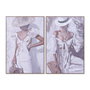 DKD Home Decor Set de 2 Cuadros en Lienzo Enmarcados 80x3,5x120 cm Blanco