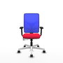 PIQUERAS Y CRESPO Silla de oficina Motilla con mecanismo Sincro/Traslack Rojo y Azul