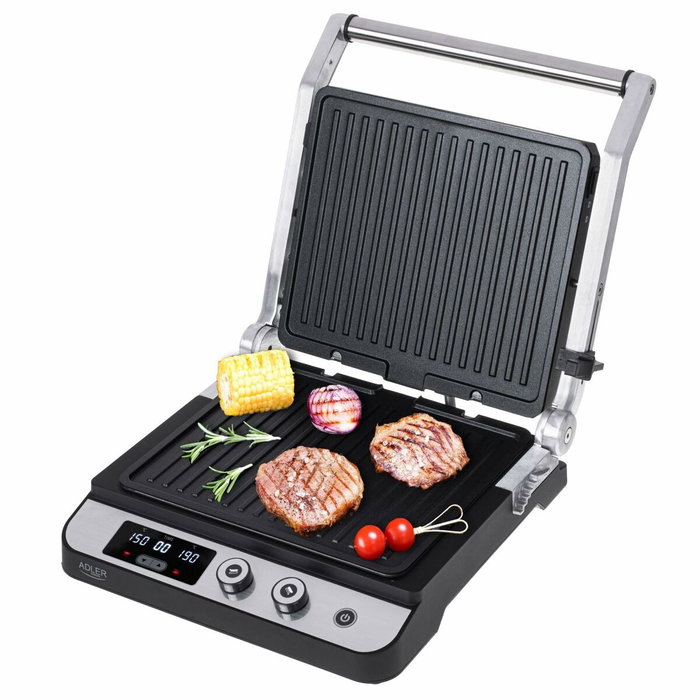 Adler AD 3059 Parrilla Eléctrica 2 en 1 Plata