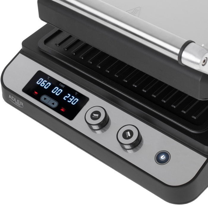 Adler AD 3059 Parrilla Eléctrica 2 en 1 Plata