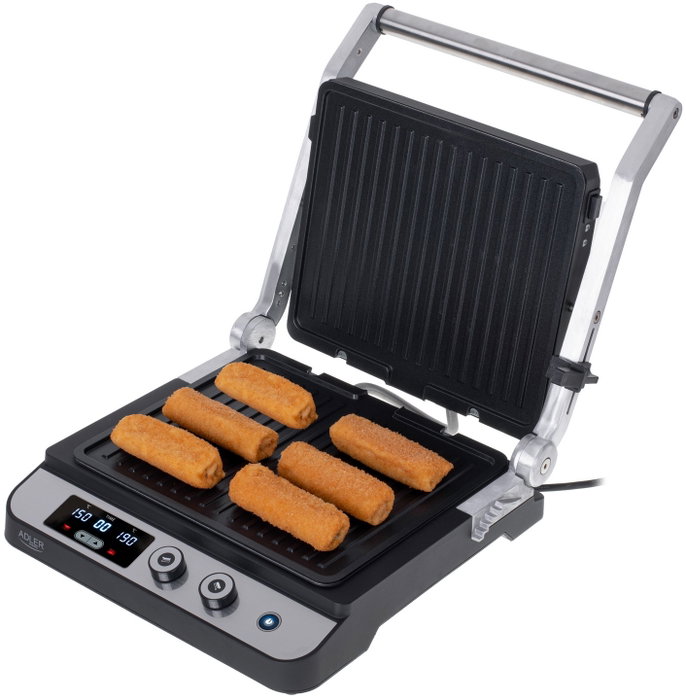 Adler AD 3059 Parrilla Eléctrica 2 en 1 Plata