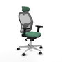 PIQUERAS Y CRESPO Silla de oficina Jorquera con mecanismo Sincro, Verde esmeralda y Gris