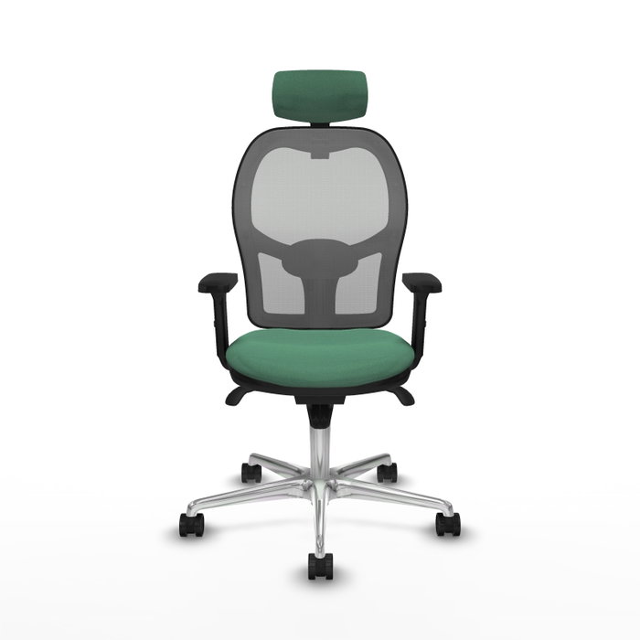 PIQUERAS Y CRESPO Silla de oficina Jorquera con mecanismo Sincro, Verde esmeralda y Gris