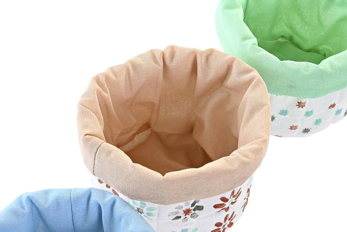 DKD Home Decor Cesta Urban Casablanca 2022 Azul Celeste Gris 16x18x16 cm (12 Unidades)