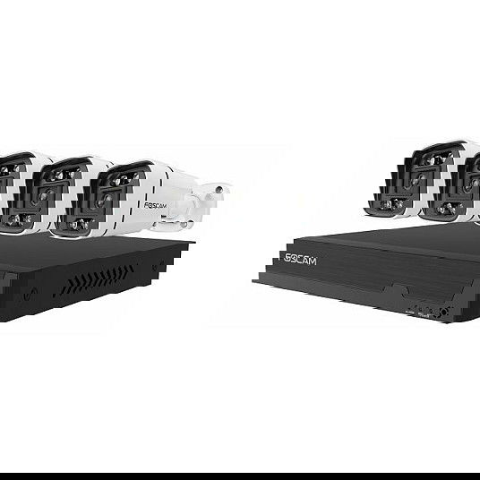 Foscam FN9108E-B4-2T Kit de 4 Cámaras de Vigilancia con Grabador