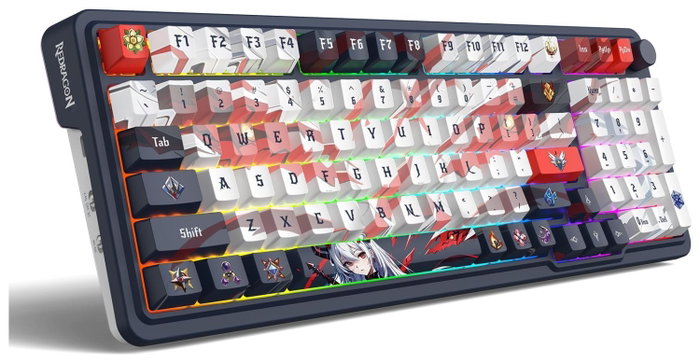 Redragon K686AK-RGB-PRO Eisa Teclado Mecánico Inalámbrico Bluetooth 98 Teclas RGB Blanco-Gris Distribución Polaca