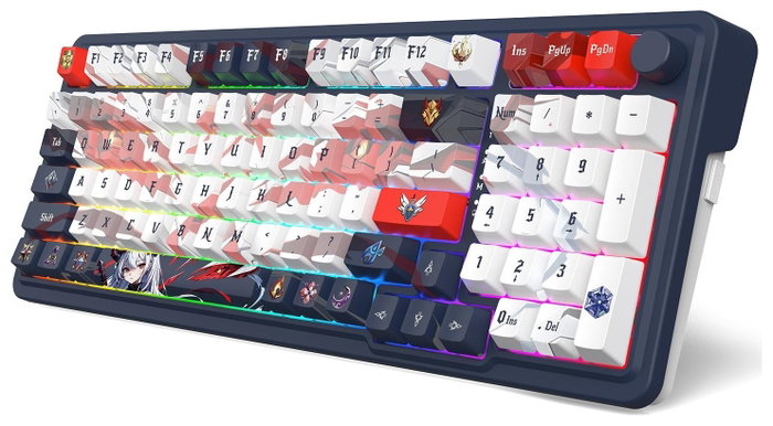 Redragon K686AK-RGB-PRO Eisa Teclado Mecánico Inalámbrico Bluetooth 98 Teclas RGB Blanco-Gris Distribución Polaca