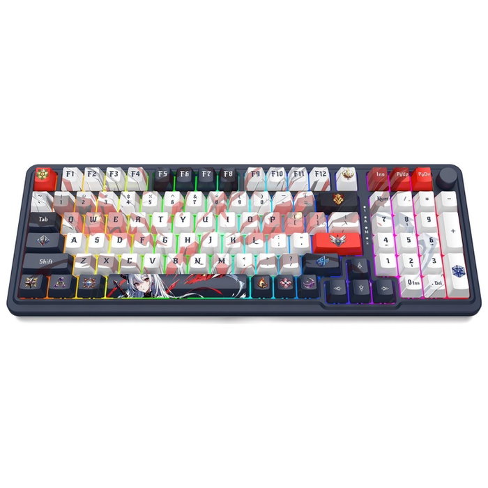 Redragon K686AK-RGB-PRO Eisa Teclado Mecánico Inalámbrico Bluetooth 98 Teclas RGB Blanco-Gris Distribución Polaca