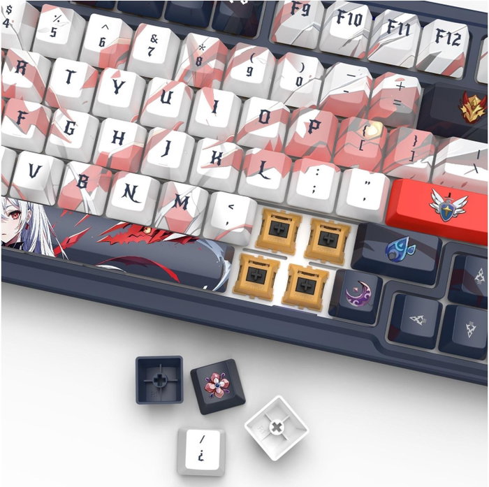 Redragon K686AK-RGB-PRO Eisa Teclado Mecánico Inalámbrico Bluetooth 98 Teclas RGB Blanco-Gris Distribución Polaca