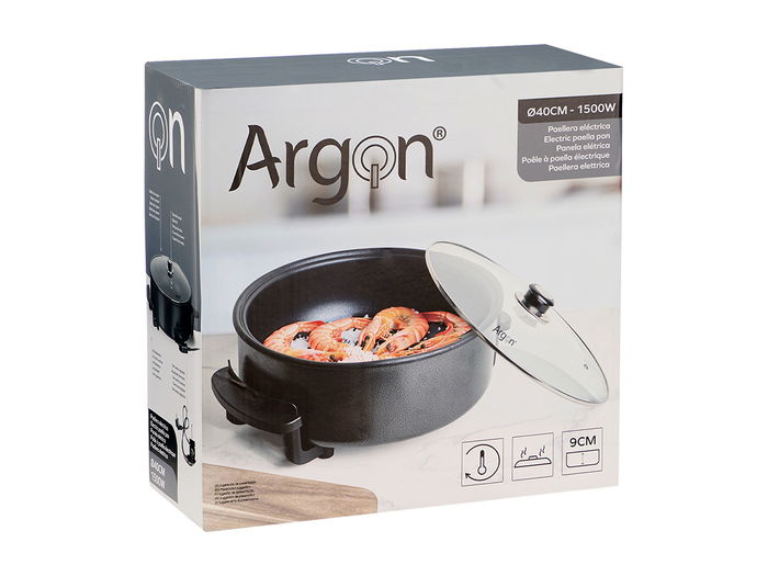 Argon Paellera Eléctrica 40 cm Diámetro 1500W 40x40x9 cm (Set de 4)