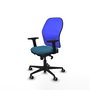 PIQUERAS Y CRESPO Silla de oficina Jorquera con mecanismo Sincro, verde petróleo y azul