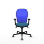PIQUERAS Y CRESPO Silla de oficina Jorquera con mecanismo Sincro, verde petróleo y azul