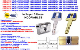 Yale Cilindro Antibumping-Barra Antirotura HSK Mod 30x30 L-R15