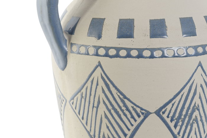 DKD Home Decor Jarrón Mediterraneo Marron Azul 18 x 35 x 22 cm Cerámica