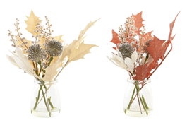 DKD Home Decor Planta de Cristal y PE 6x6x27 Surtido de 2 Unidades