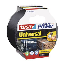 Tesa 56348-00001-05 Cinta americana extra power universal negra 50 mm x 10 m uso interior exterior fuerte poder pegado