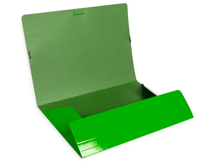 Liderpapel Carpeta Gomas Tres Solapas Cartón Plastificado Folio Color Verde
