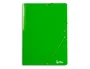 Liderpapel Carpeta de gomas con tres solapas verde tamaño folio