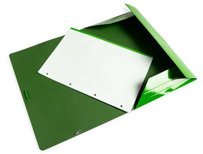 Liderpapel Carpeta Gomas Tres Solapas Cartón Plastificado Folio Color Verde